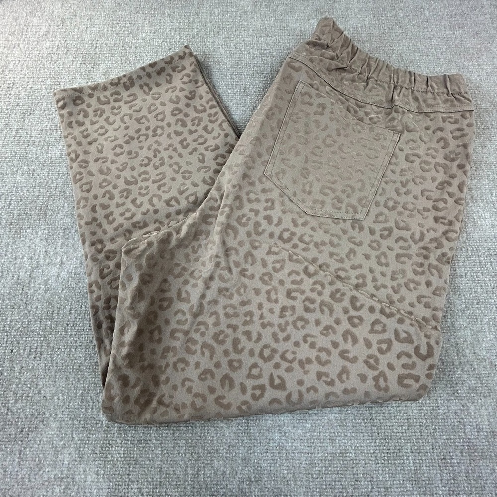 Isaac Mizrahi Live Pants Womens 26W Multi Leopard Print Cotton Stretch High Rise